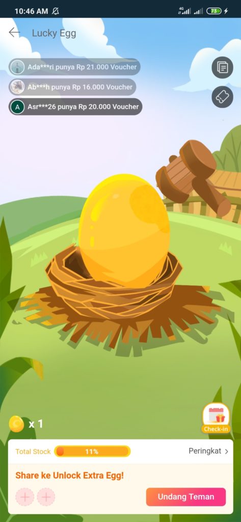 Even Lucky Egg Hadiah Voucher Gratis Lazada