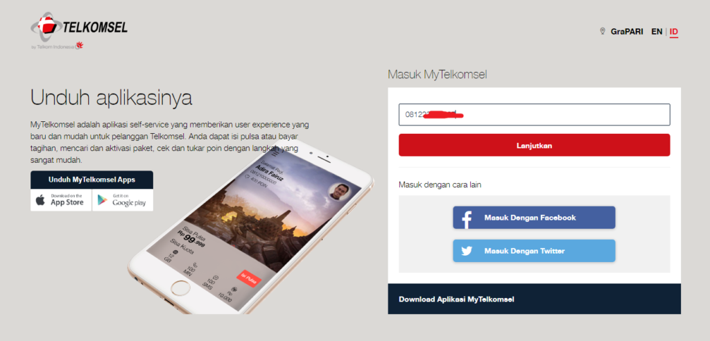 Melalui Situs Resmi Telkomsel