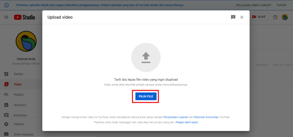 Cara Upload Video Youtube