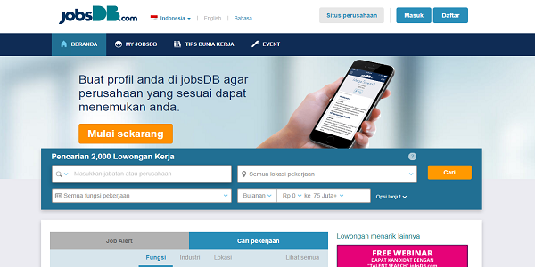 Jobsdb Situs lowongan kerja teroercaya di Indonesia