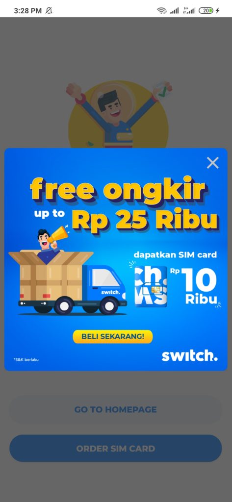 Cara Membeli Kartu Cantik dari Aplikasi Switch Smartfreen