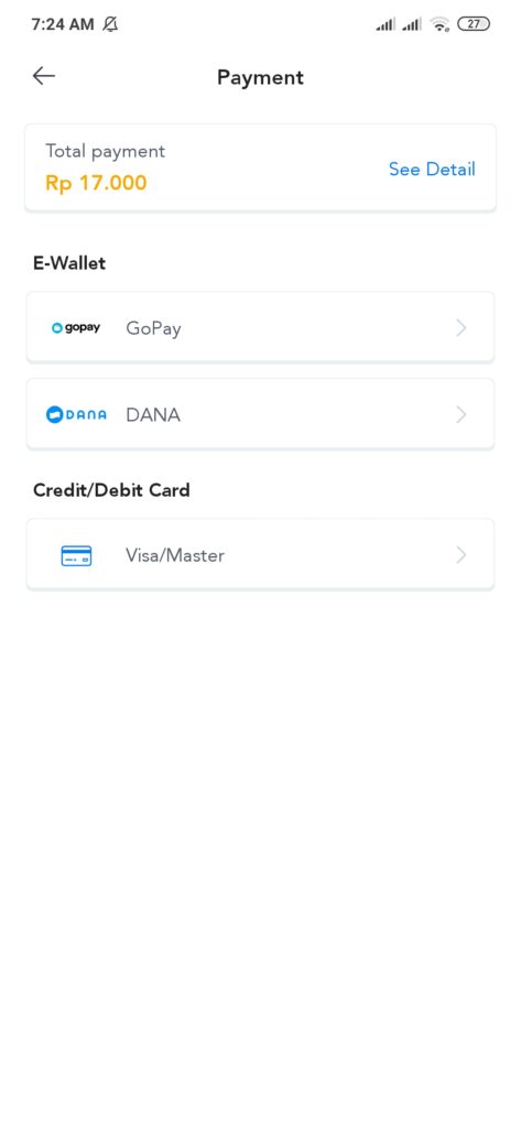 Metode pembayaran dari aplikasi Dana