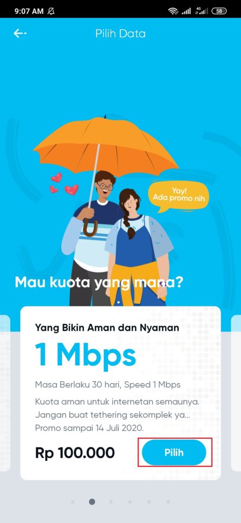 Membeli Paket Unlimited byU