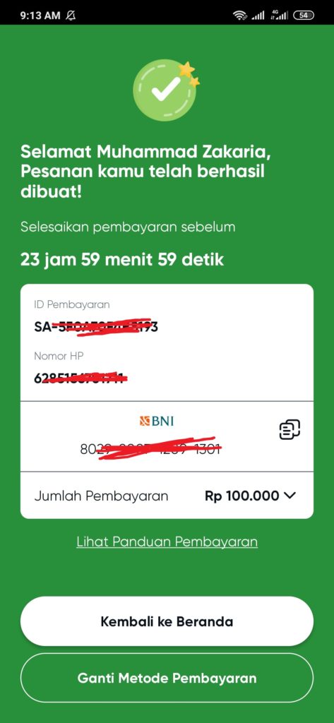 melakukan pembayaran pembelian paket promo byu