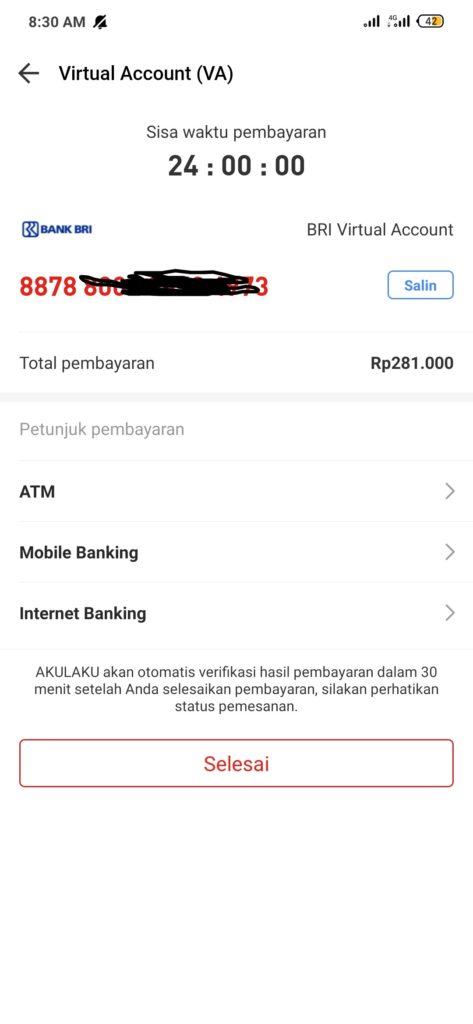 VA Brimo untuk bayar tagihan akulaku