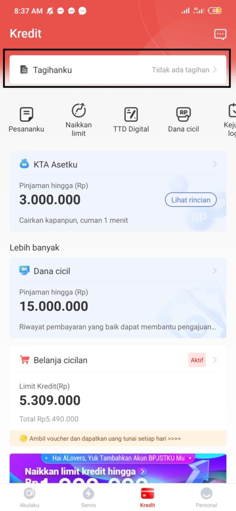 Bukti sudah tidak ada tagihan dari Akulaku