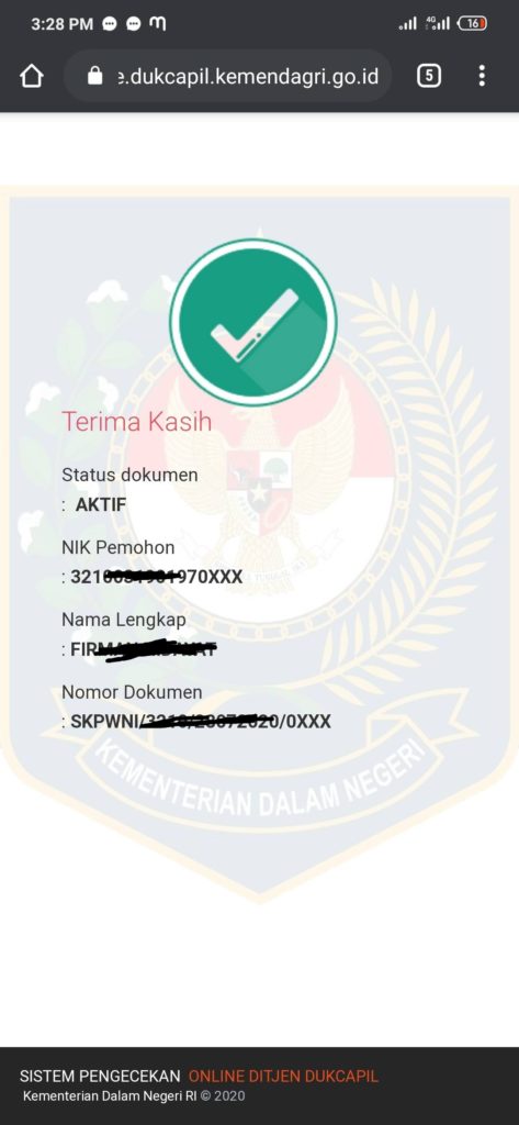 cara mengecek dukumen surat keterangan pindah antar provinsi