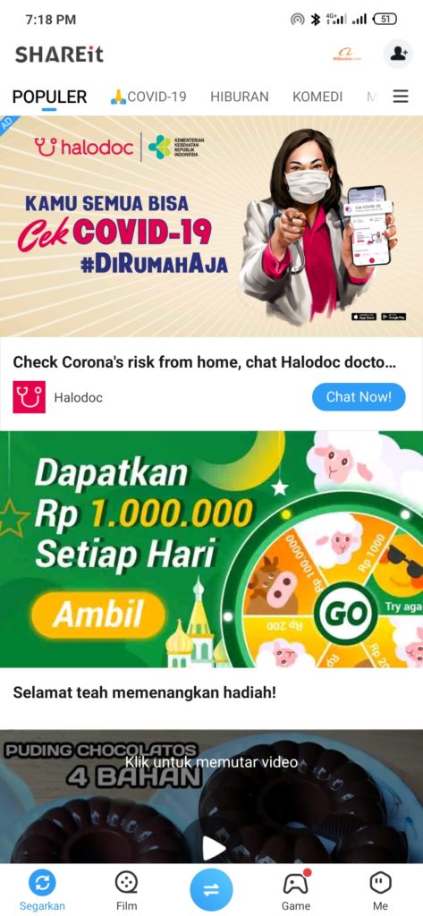 cara mendapatkan saldo dana dari shareit