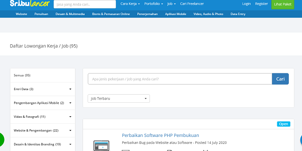 Sribulancer Situs lowongan kerja freelance