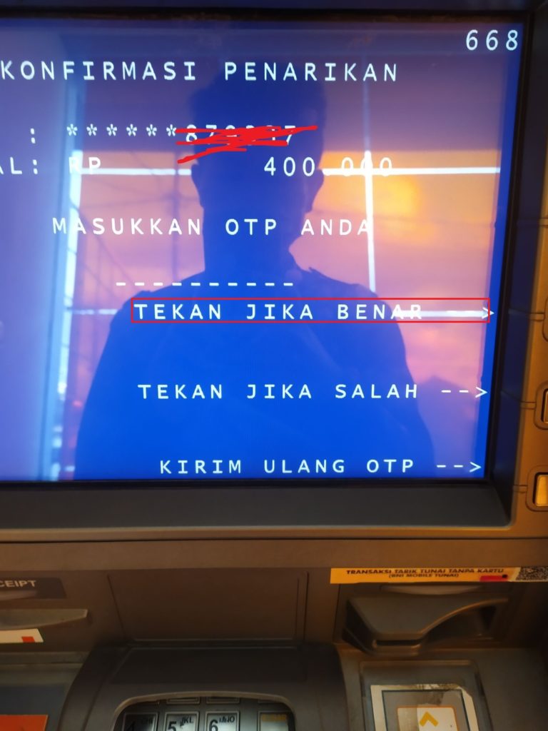 kode OTP tarik tunai tanpa kartu atm bni