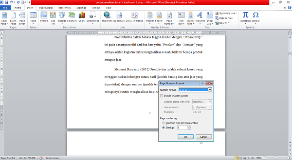 Cara Membuat Nomor Halaman di MS Word