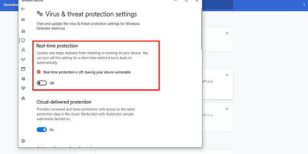 matikan antivirus windows defender