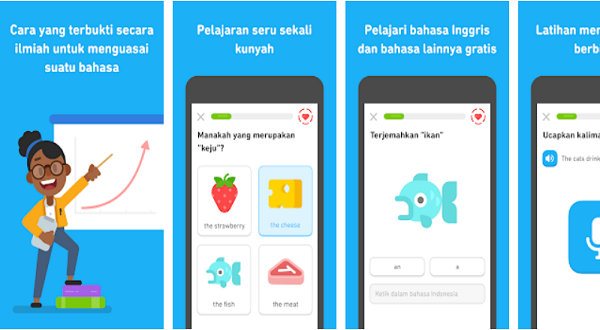 Aplikasi belajar online terbaik Duolingo