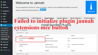 Kenapa Terjadi Failed to initialize plugin jannah extensions mce button