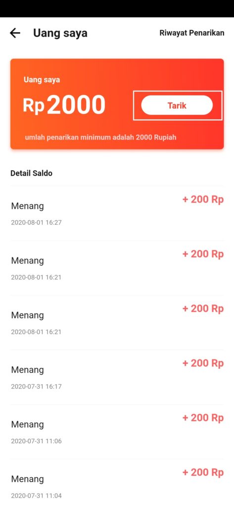 Cara Menarik uang shareit