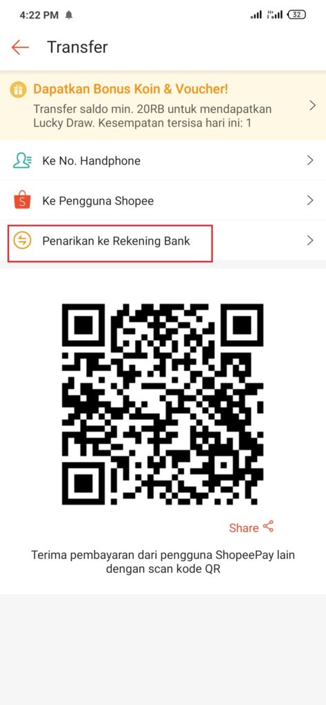 cara mencairkan saldo Shopeepay