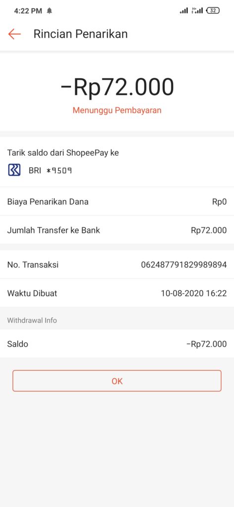 penarikan saldo Shopeepay