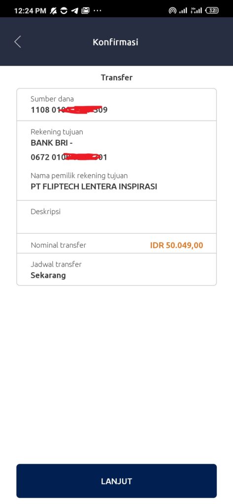 kirim uang ke bri flip lalu diteruskan ke mandiri