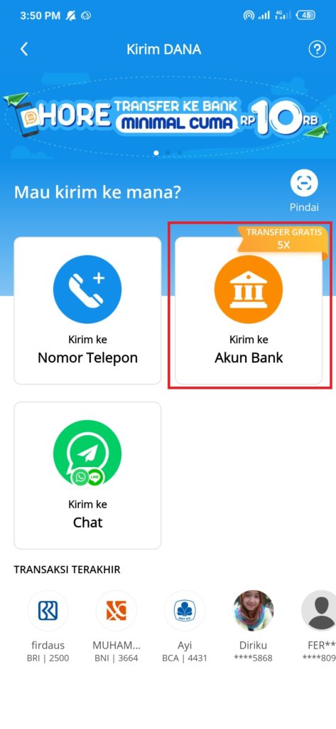 Kirim Saldo Dana ke Rekening Bank BRI