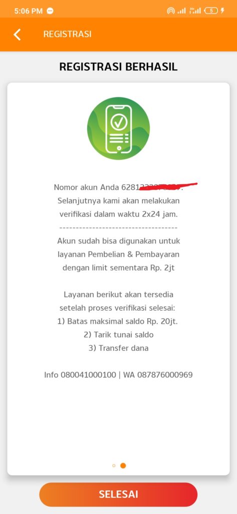 verifikasi dan registrasi Truepay