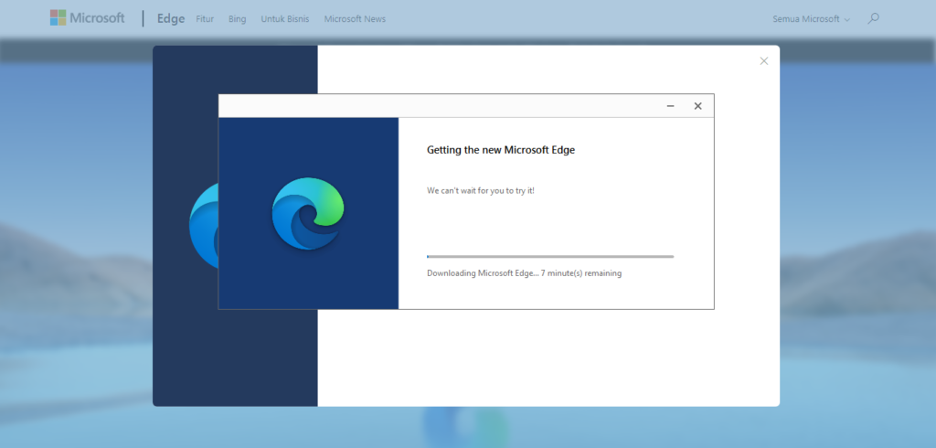 proses download microsoft edge baru