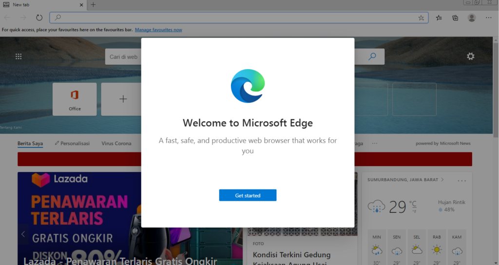 berhasil memang microsoft edge