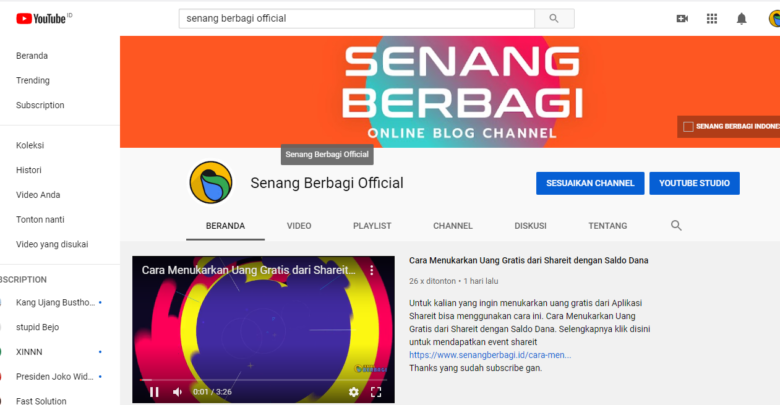 Mengganti Cuplikan Video Channel Youtube