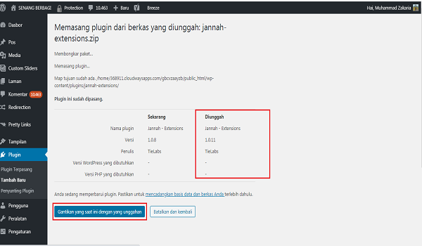 cara update plugin jannah terbaru