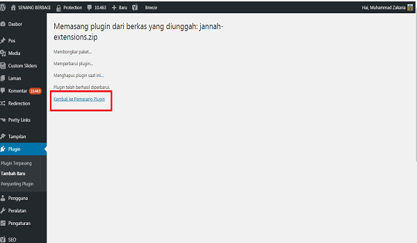 memasang plugin jannah terbaru