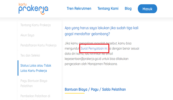 download surat dari prakerja