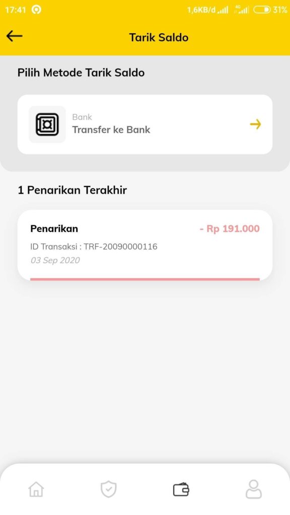 Bukti penarikan dari Aplikasi Pasarpolis