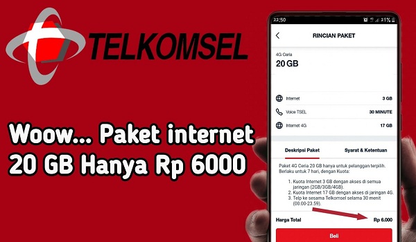 Cara Mengaktifkan Paket 4G Ceria 20GB hanya Rp6rb