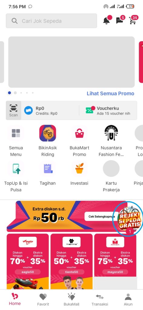 Cara Mendapatkan Voucher Sepeda dari Bukalapak