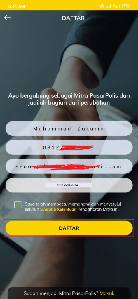 Cara daftar pasarpolis 