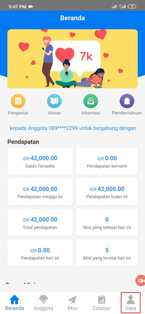 Cara Top up dari Aplikasi Goins Android 