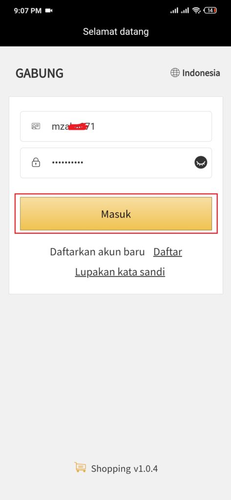 cara daftar dari aplikasi S-Earn