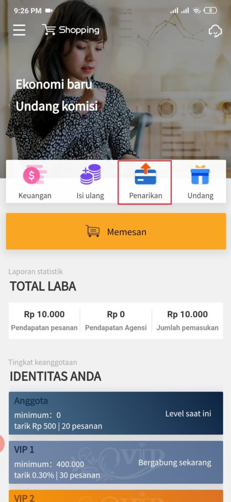 Cara Melakukan Penarikan dari Aplikasi S-Earn Android