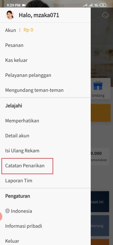 cara mengercek penarikan aplikasi s-earn android