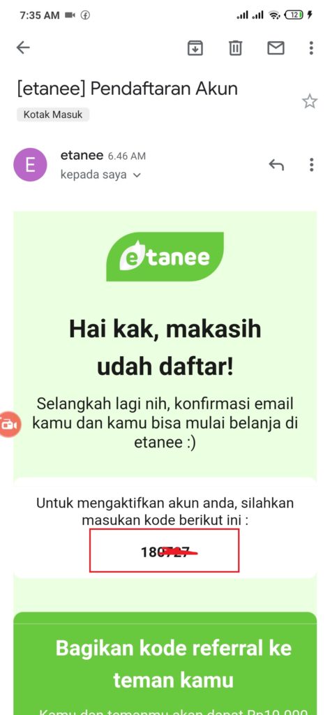 Cara Aktivasi Akun dari Aplikasi Tanee Android