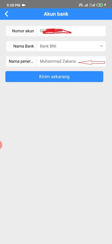 cara menambahkan akun bank goins yang benar