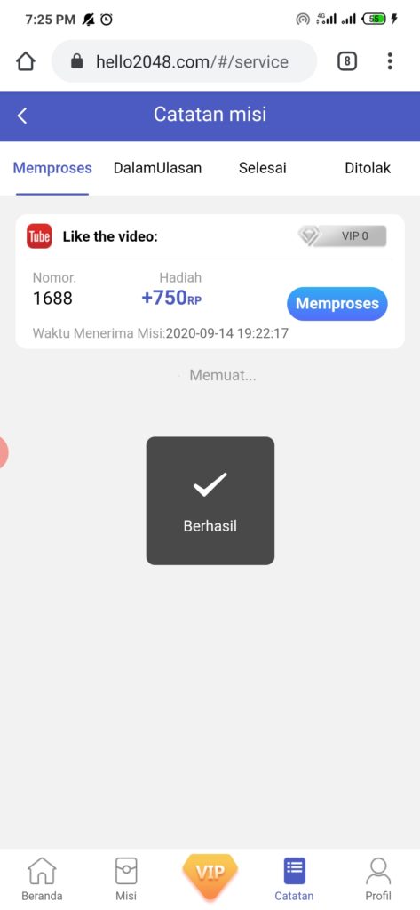 cara menyelesaikan misi dari aplikasi like android