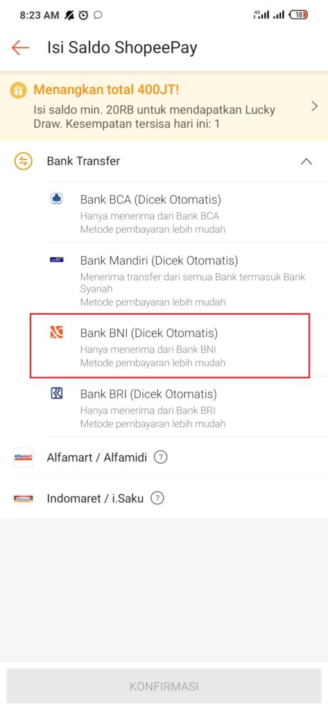 cara deposit Aplikasi ShopeePay