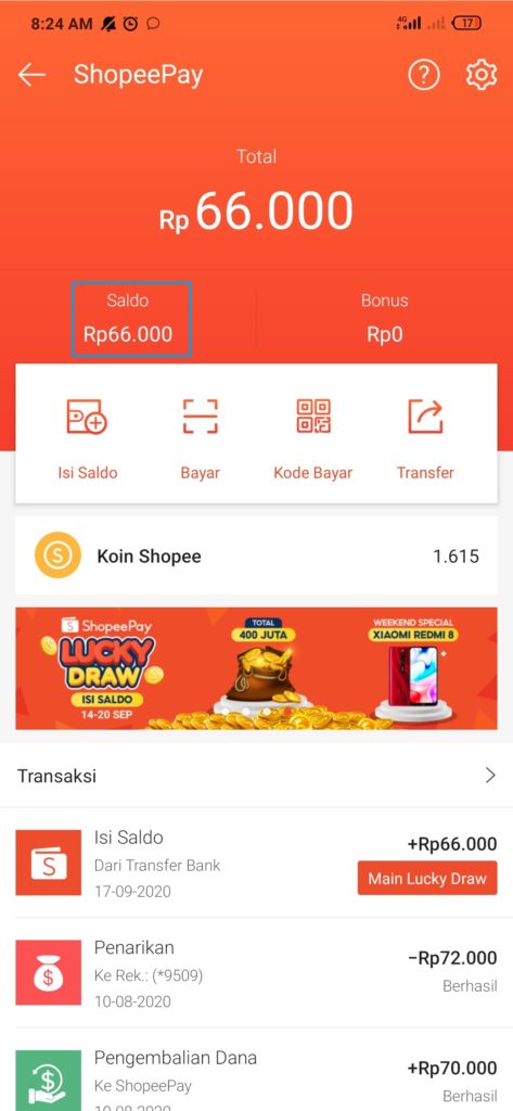 cara isi saldo Shopeepay