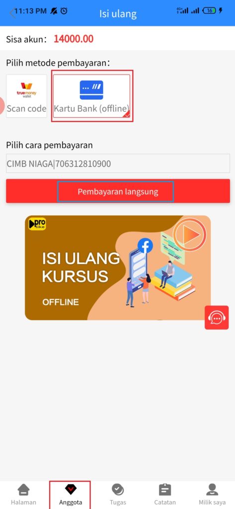 Cara Menjadi Member VIP1 dari Aplikasi ProLike