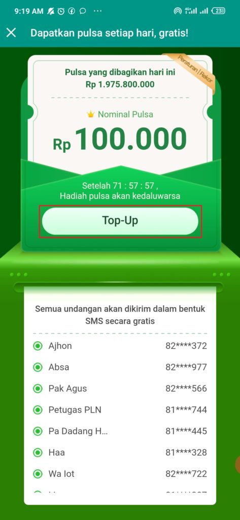 Cara Klaim Hadiah Pulsa Gratis dari Aplikasi Michat