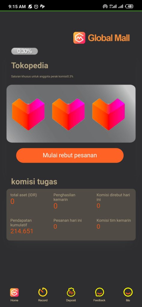 Review Aplikasi Global Mall Android Apakah SCAM ?