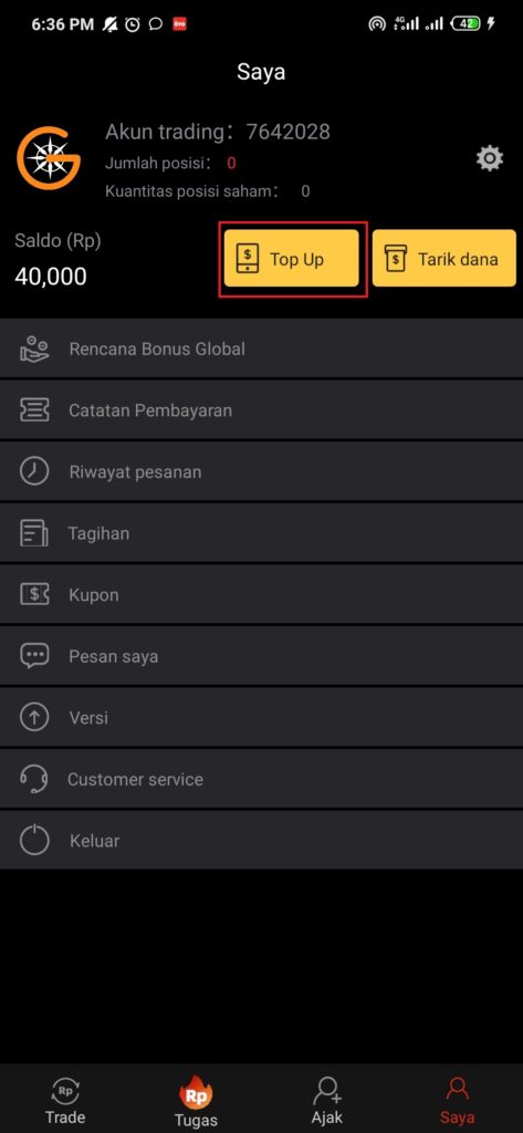 Cara Topup dari Aplikasi SDCEX Android