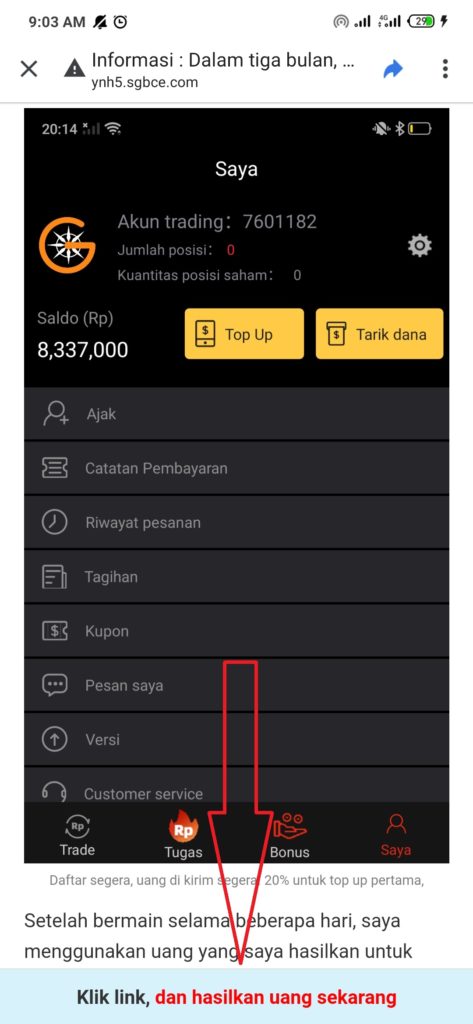 Cara Mendapatkan Uang 200 ribu dari Aplikasi SDCEX Android