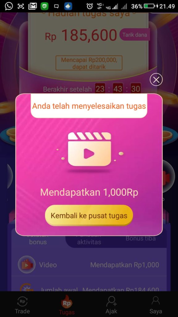 Cara Mendapatkan Uang 200 ribu dari Aplikasi SDCEX Android