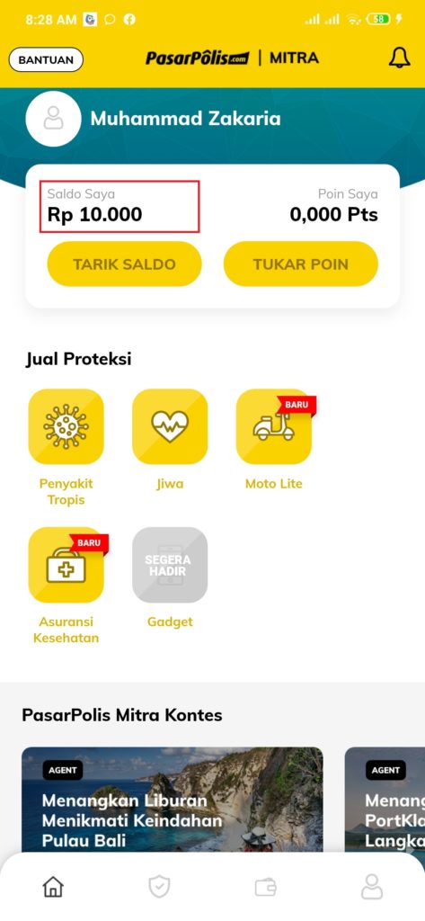 Bukti uang gratis dari pasarpolis